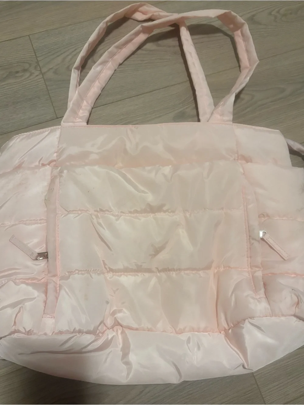 Women’s Light Pink Quilted Tote Bag